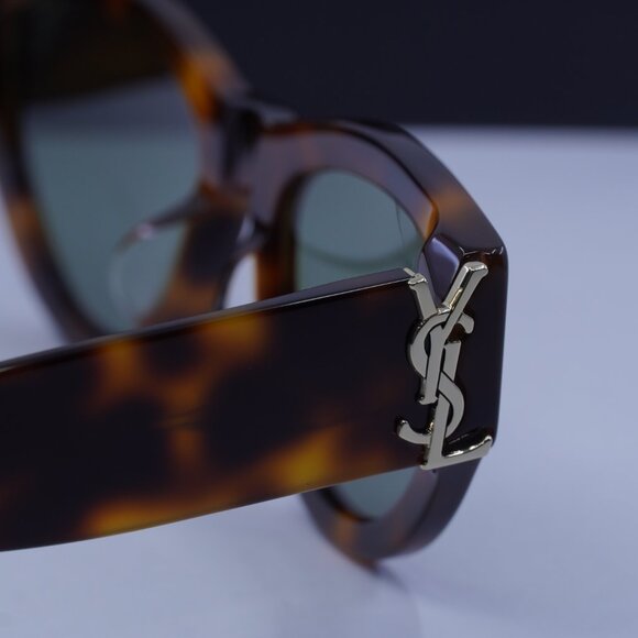 Saint Laurent SL M94/F 002 Cat Eye Sunglasses - Havana/Green - Picture 11 of 12